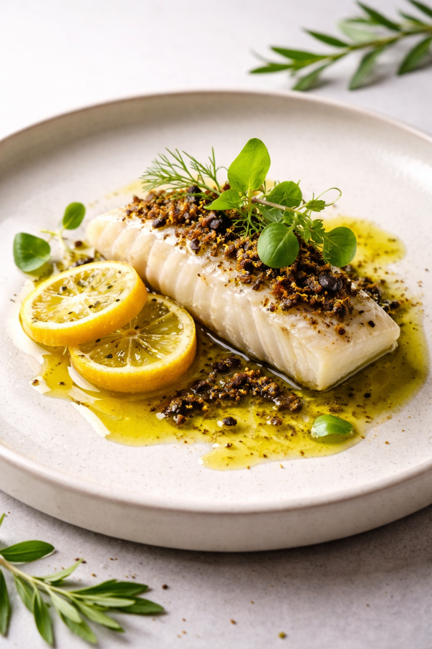  Zeytin Kabuğunda Limon Konfit & Zeytinyağlı Levrek