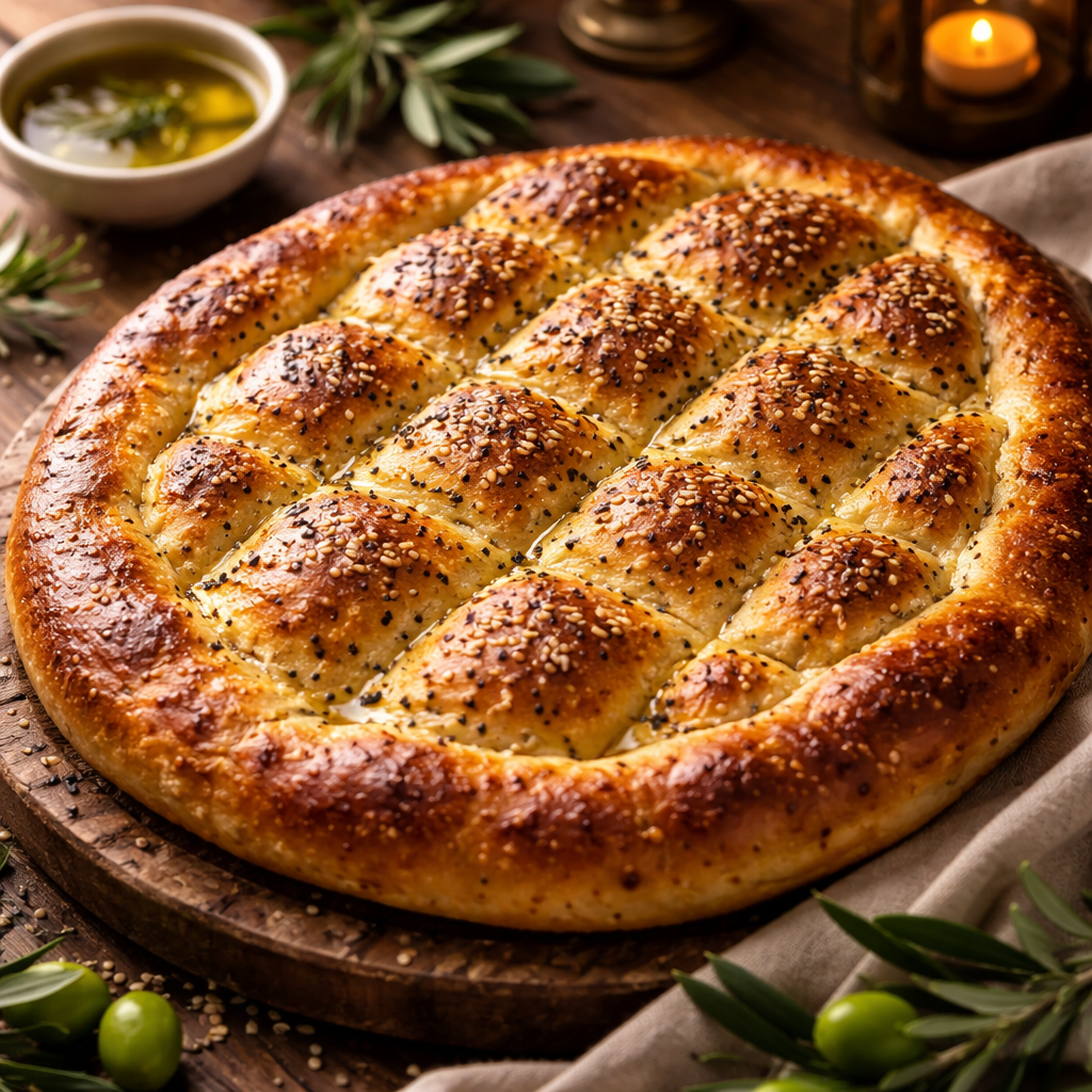 Ekşi Mayalı Zeytinyağlı Ramazan Pidesi