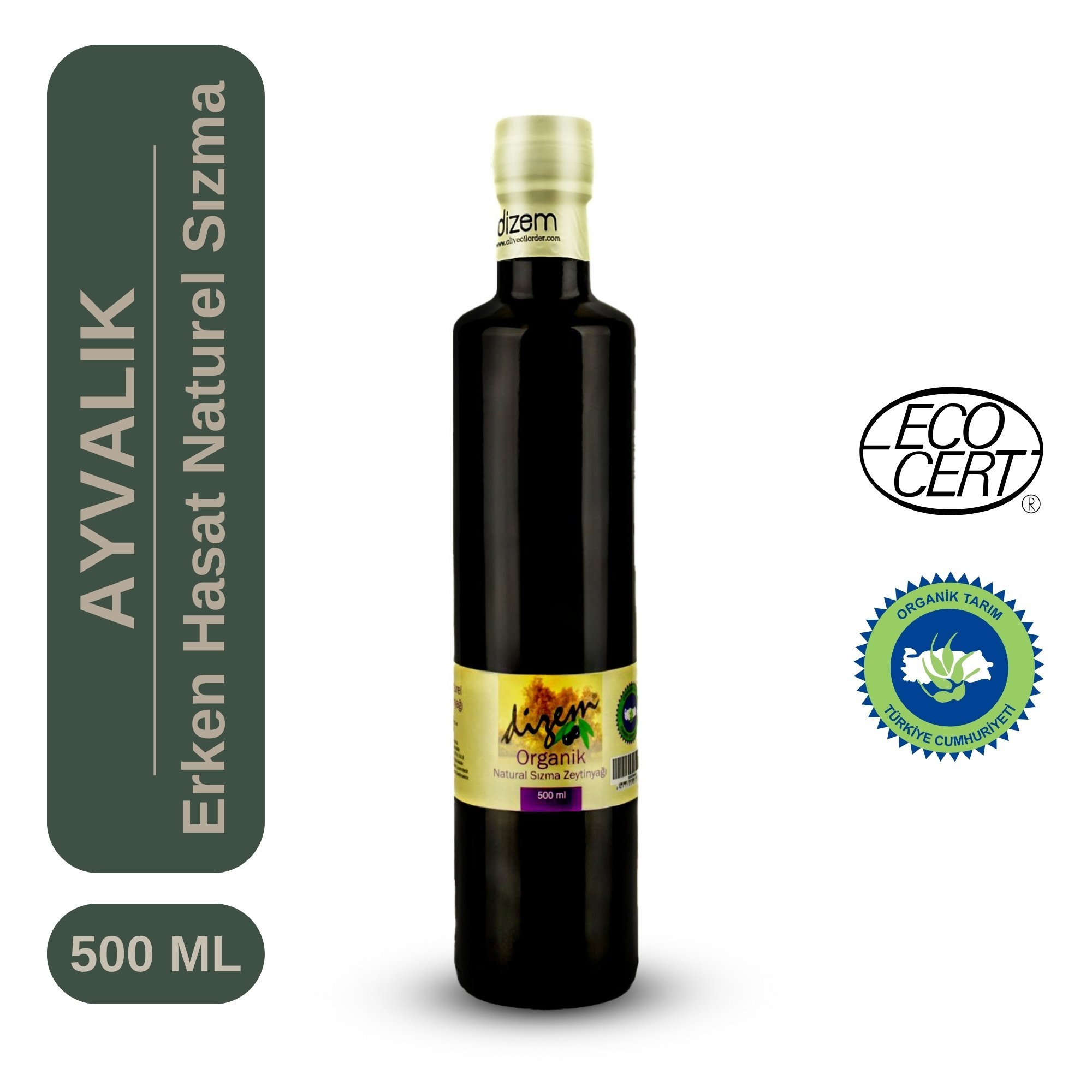 Organik Ayvalık Erken Hasat Naturel Sızma Zeytinyağı 500 ML