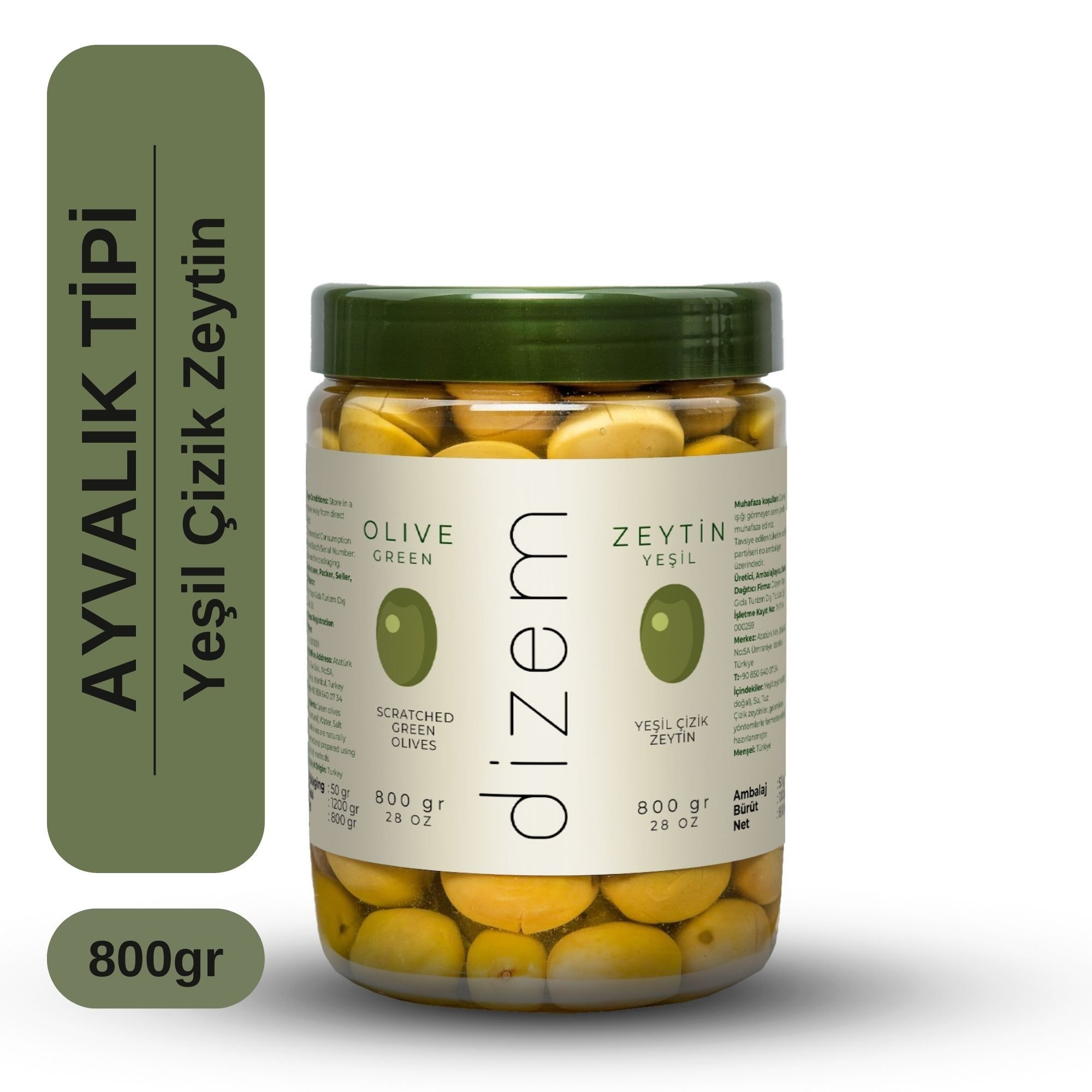 Çizik Yeşil Zeytin 800 gr