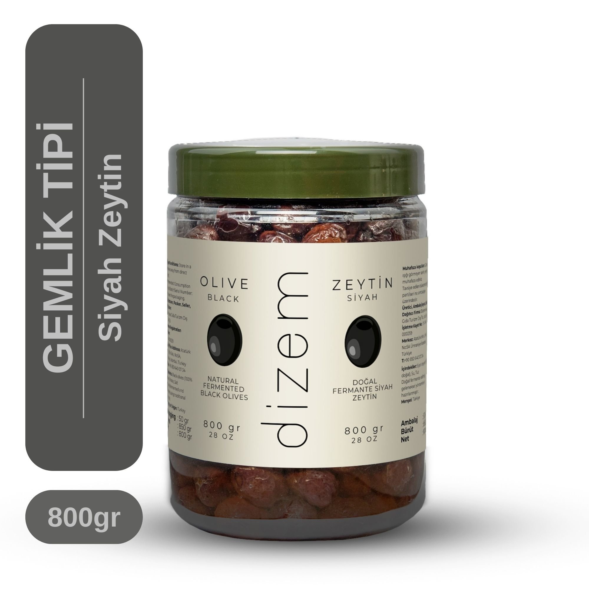 Doğal Fermante Siyah Zeytin 800 gr