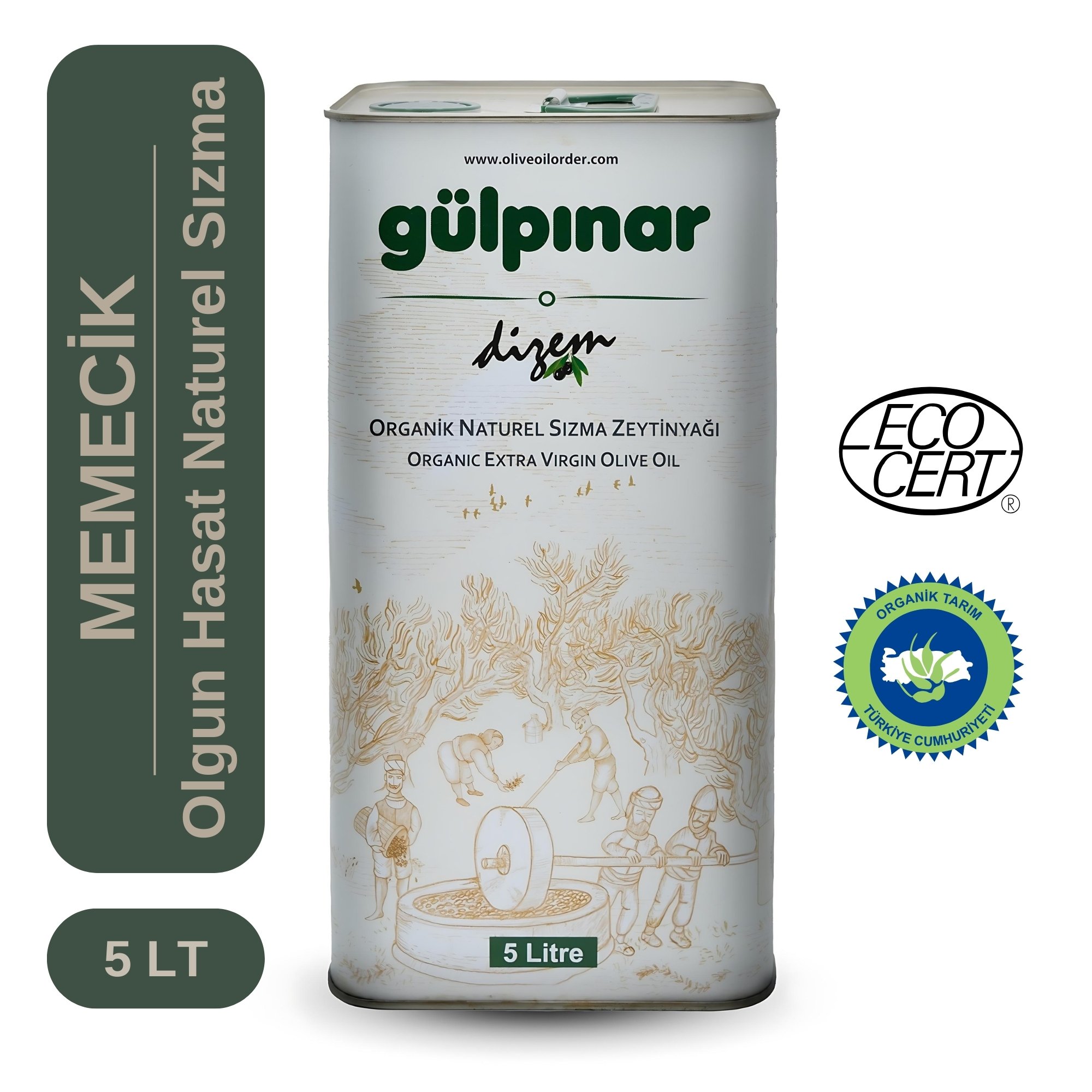 Organik Memecik Olgun Hasat Naturel Sızma Zeytinyağı 5 LT