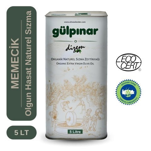 Organik Memecik Olgun Hasat Naturel Sızma Zeytinyağı 5 LT
