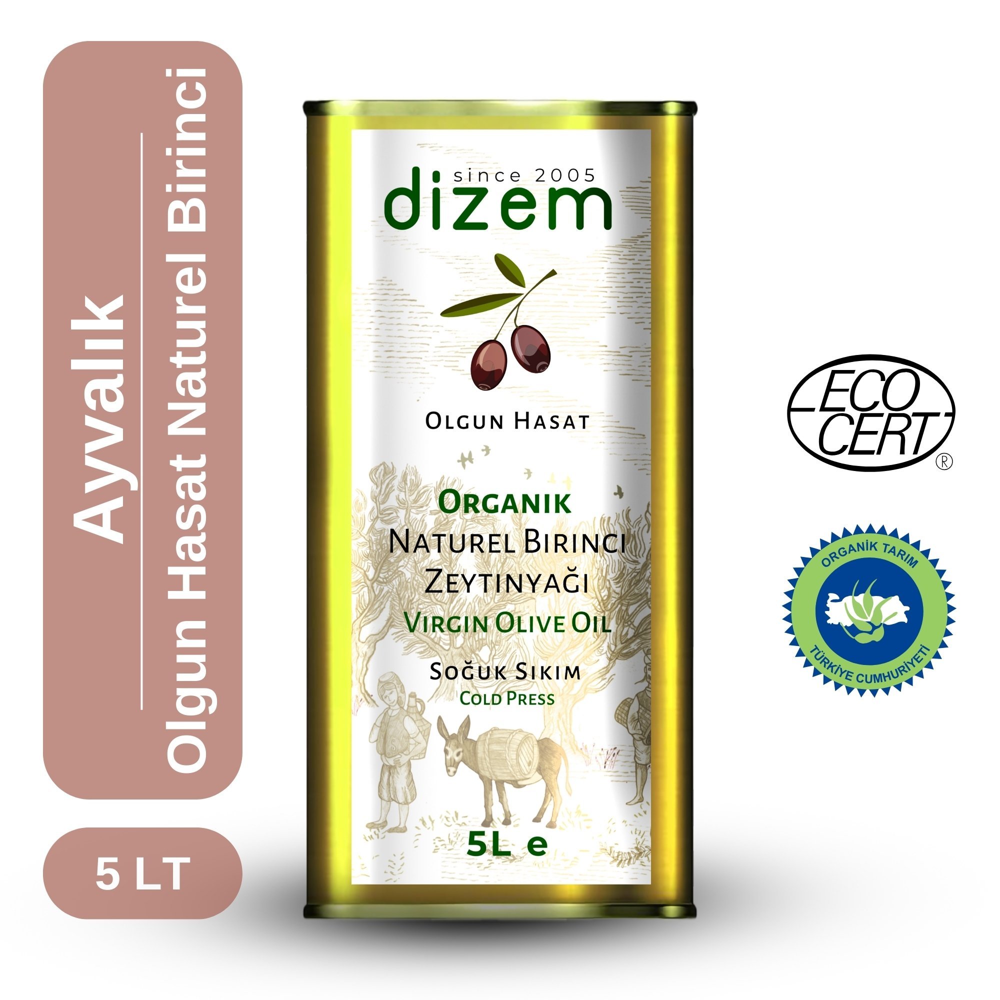 Organik Ayvalık Olgun Hasat Naturel Birinci Zeytinyağı 5 LT