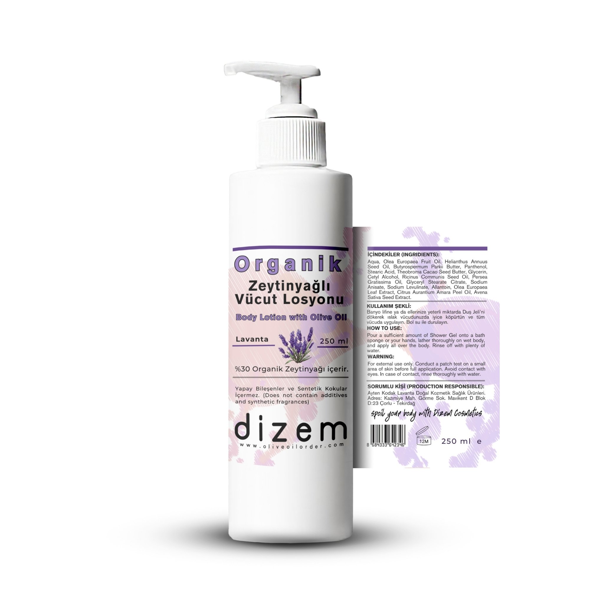 Organik Zeytinyağlı Vücut Losyonu 250 ml