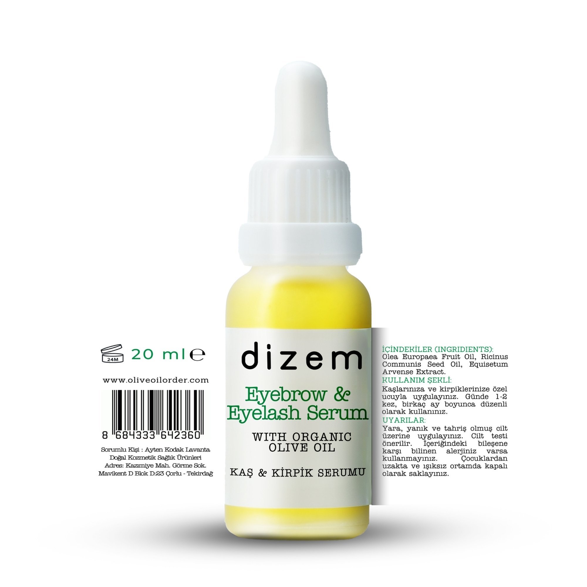 Organik Zeytinyağlı Kaş & Kirpik Serumu 20 ML