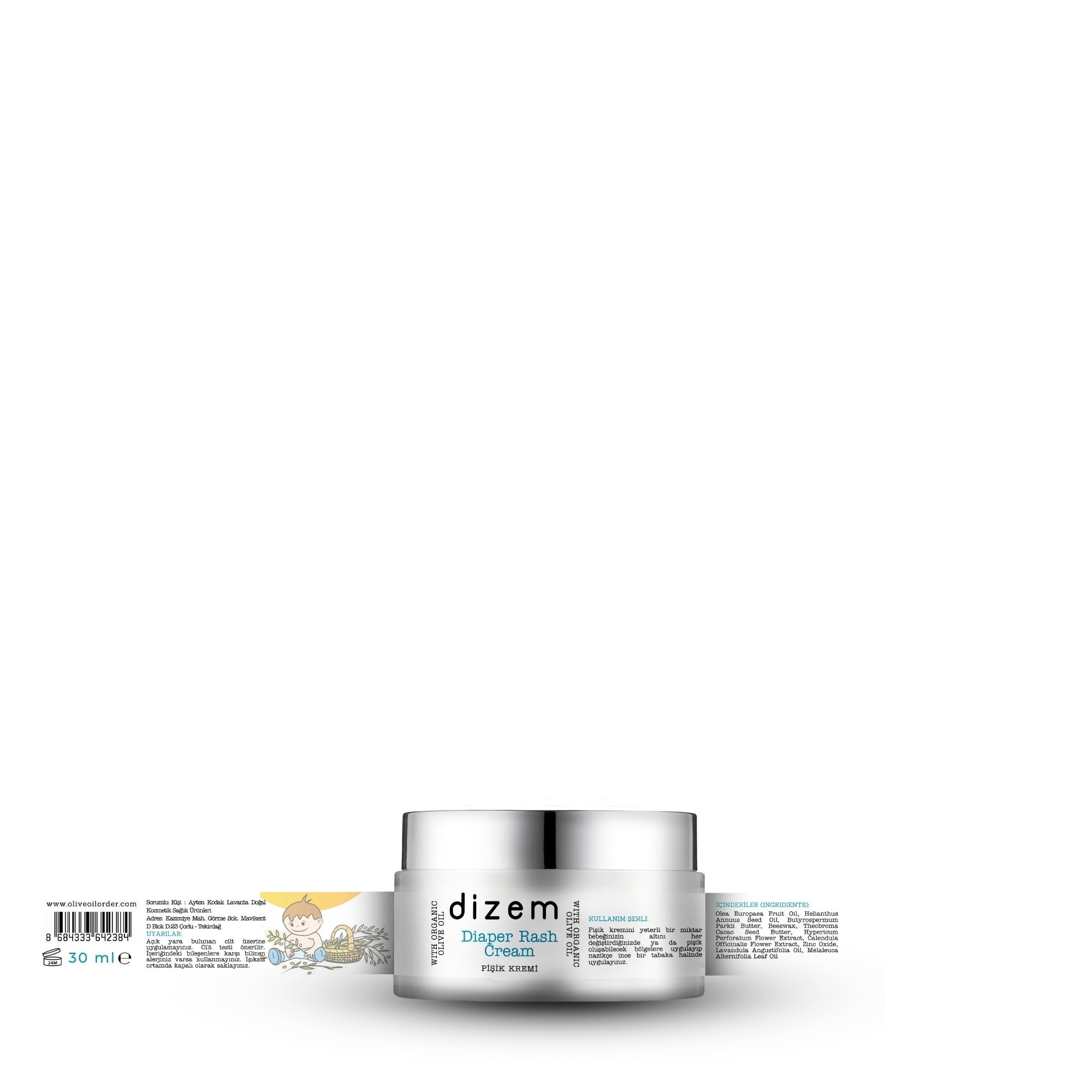 Organik Zeytinyağlı Pişik Kremi 30 ml
