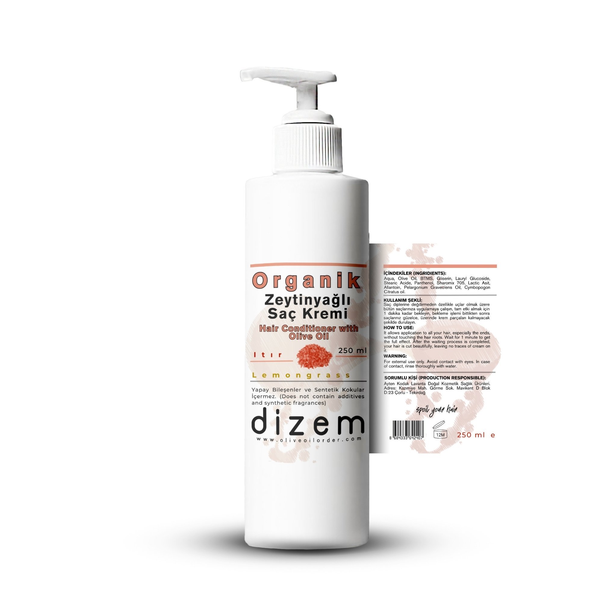 Organik Zeytinyağlı Saç Bakım Kremi 250 ML