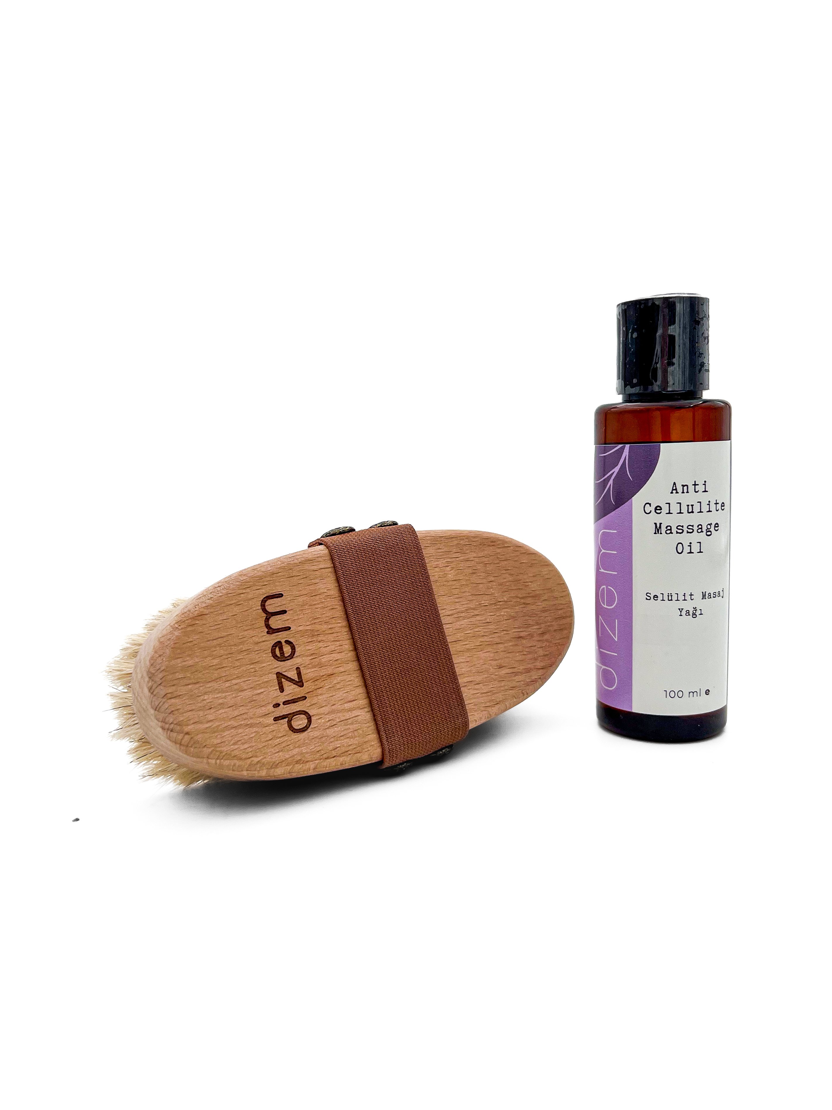 Dizem Anticellulite Massage Oil & Body Brush Set