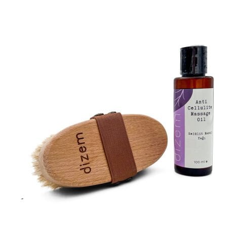 Dizem Anticellulite Massage Oil & Body Brush Set